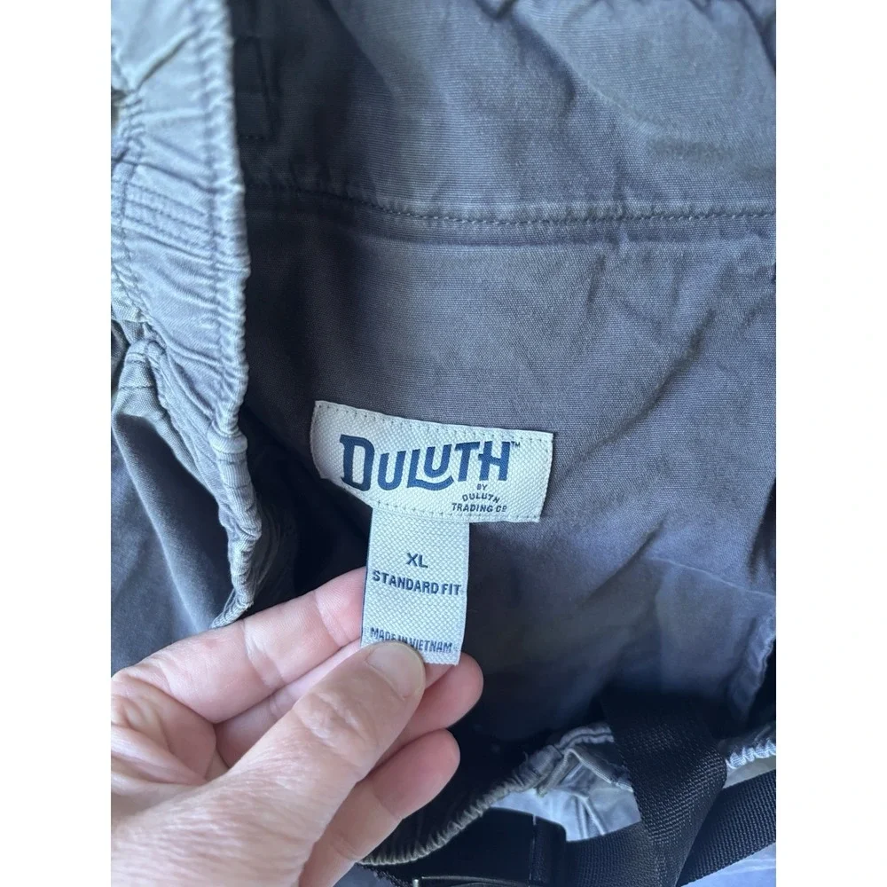 Duluth Trading Men's Shorts XL Standard Fit Blue Chino Belt Elastic Waist Cotton